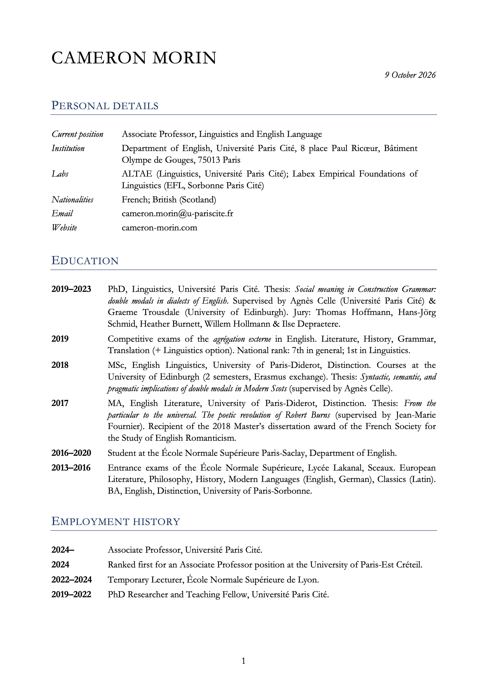 CV, page 1 of 10